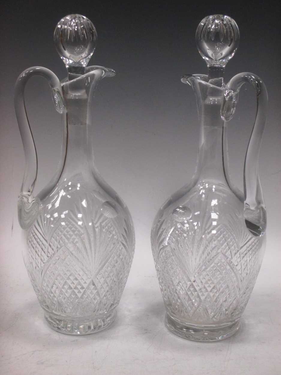 Lot 9 - Pair of cut glass claret jugs by Cumbria Crystal, modern