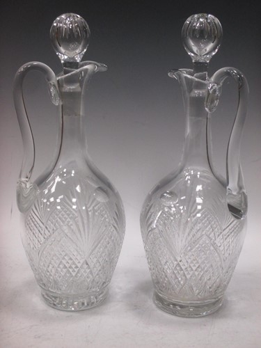 Lot 9 - Pair of cut glass claret jugs by Cumbria Crystal, modern