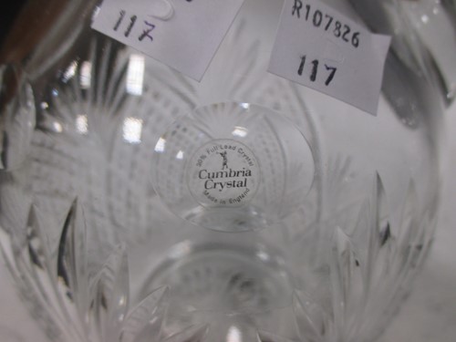 Lot 9 - Pair of cut glass claret jugs by Cumbria Crystal, modern