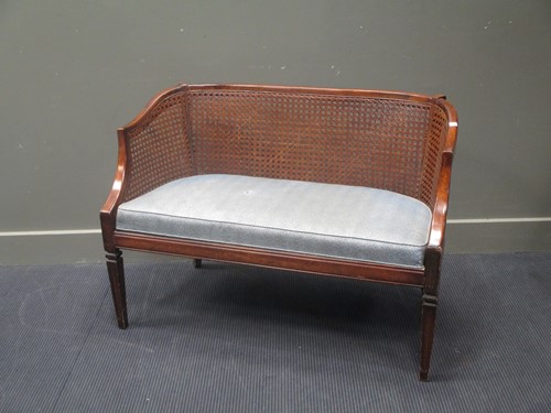 Lot 716 - A pair of Continental cane-back beech wood...