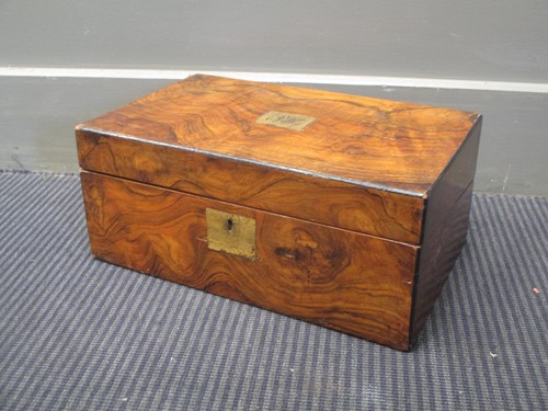 Lot 772 - A Victorian walnut and ebony strung writing...
