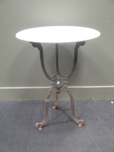 Lot 747 - A Victorian style cast iron base garden table...