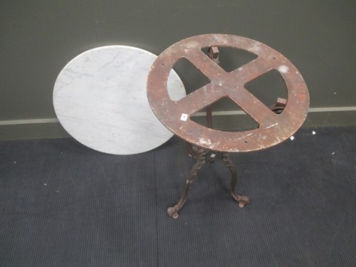 Lot 747 - A Victorian style cast iron base garden table...