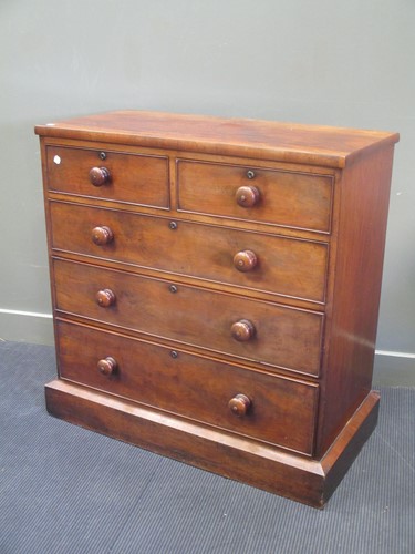 Lot 667 - A Victorian mahogany chest of drawers with...