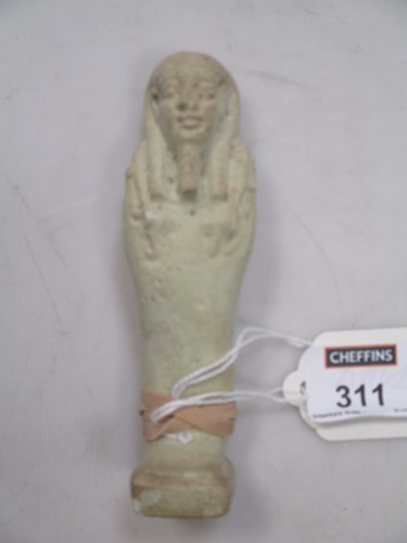 Lot 311 - An Egyptian style ushabti figure, 11cm high