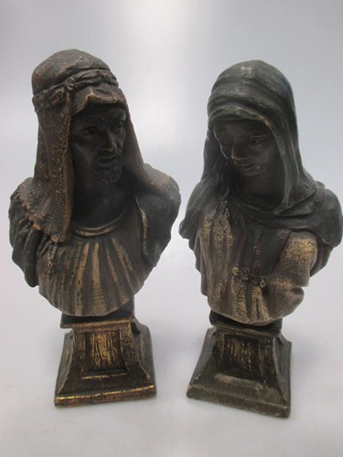 Lot 290 - A small pair of Goldscheider busts, each...