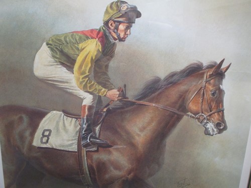 Lot 565 - A collection of five horse racing prints, to...