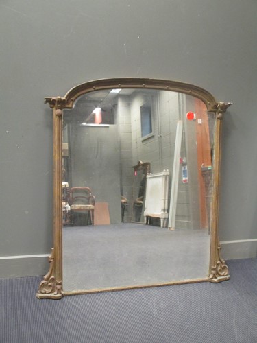 Lot 545 - A gilt overmantle mirror, 131 x 130cm