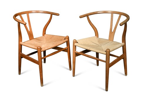 Lot 193 - Hans Wegner for Carl Hansen & Son, a pair of 'Y' or model CH24 wishbone chairs