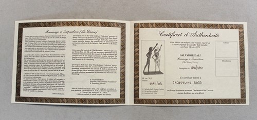 Lot 59 - Salvador Dali, (Spanish, 1904-1989), Hommage a Terpsichore (La Danse), conceived 1977