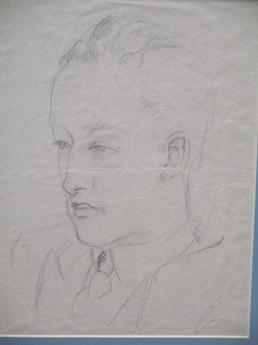Lot 246 - Pencil drawing of a young man, 20th century,...