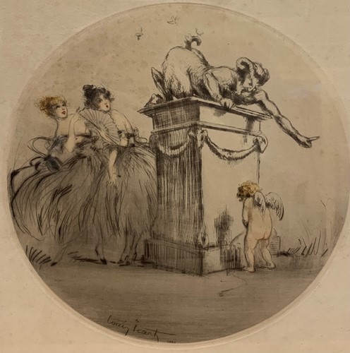 Lot 279 - Louis Icart (French, 1888-1950), Faun, Cupid...