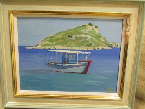 Lot 620 - Three modern oil Mediterranean boat scenes,...