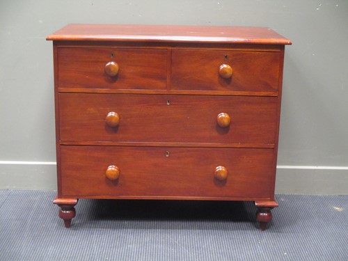 Lot 625 - A Mid-Victorian mahogany chest of two short...