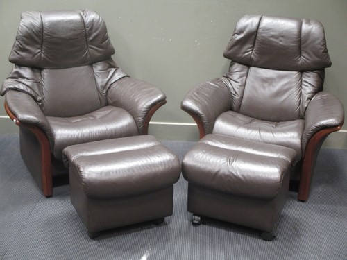Lot 720 - A Pair of "Ekornes Stressless Eldorado" high...