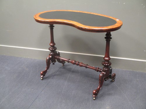 Lot 709 - Circa 1840 walnut kidney shape writing table...