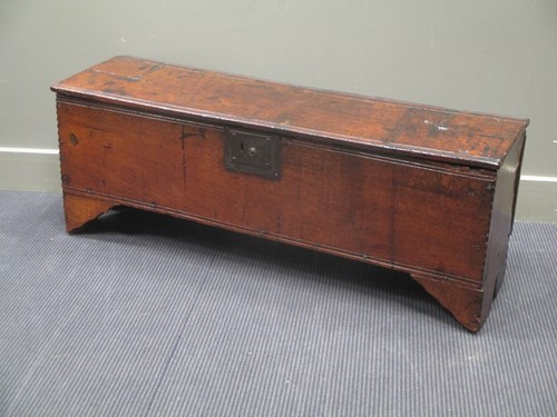 Lot 874 - A 17th century oak six plank sword chest 45 x...