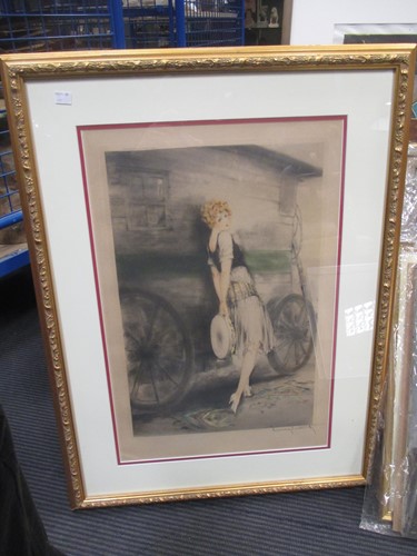 Lot 267 - Louis Icart (French 1888-1950) An elegant lady...