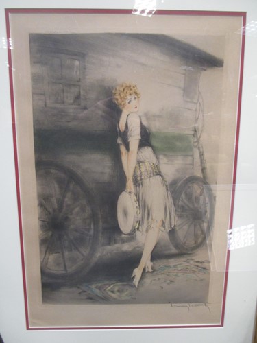 Lot 267 - Louis Icart (French 1888-1950) An elegant lady...