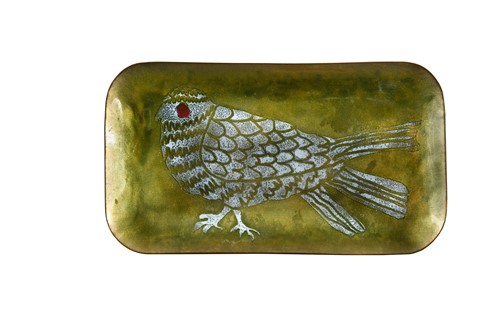 Lot 125 - Paolo De Poli (1905-1996), an enamelled copper dish