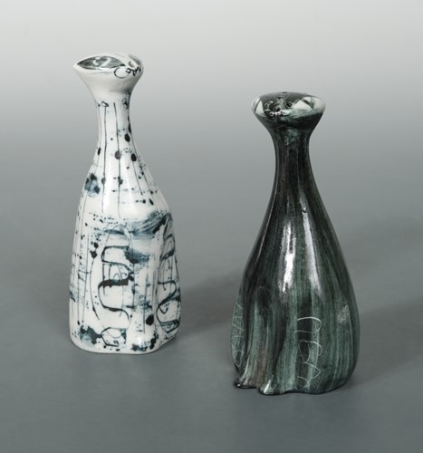 Lot 40 - Richard and Susan Parkinson, a two piece porcelain cruet set