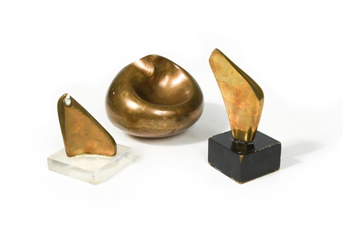 Lot 63 - Three small contemporary bronze forms