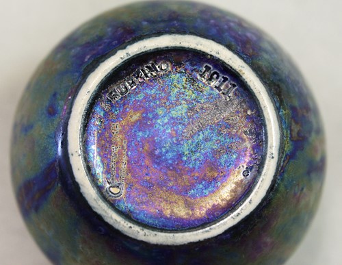 Lot 27 - A miniature Ruskin Pottery Kingfisher lustre jar