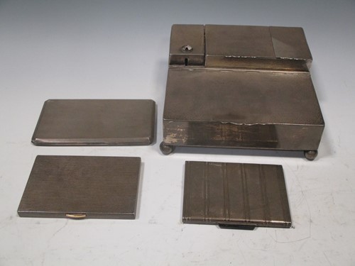 Lot 435 - A silver desk compendium for smokers together...