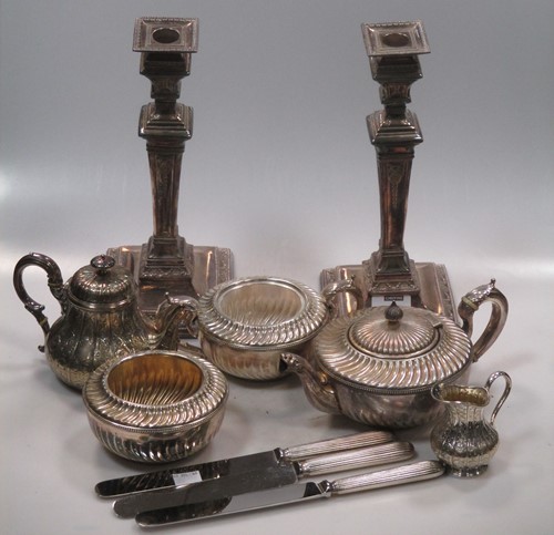 Lot 456 - A collection of silver plated items including...