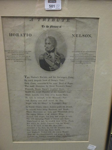 Lot 501 - Ten engravings including A Tribute to Horatio...