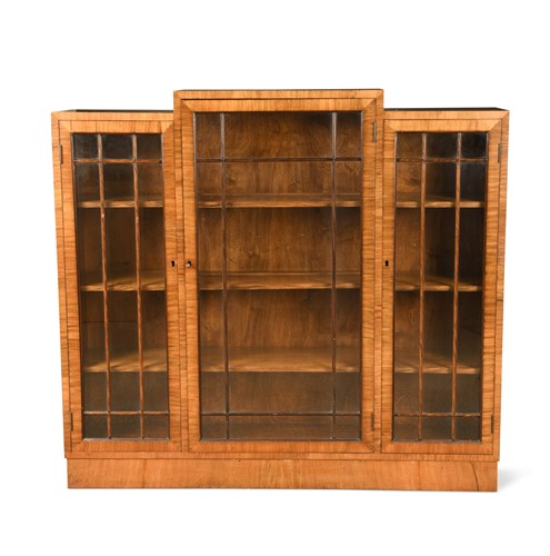 Lot 173 - A Heal's figured walnut glazed bookcase, circa 1935