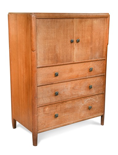 Lot 154 - A Bath Cabinet Makers for Heal's Art Deco oak tallboy