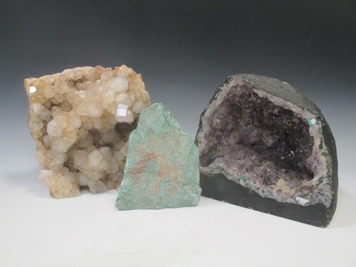 Lot 244 - An Amethyst geode crystal and other items