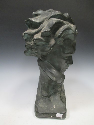 Lot 354 - A plaster bust of Ludwig van Beethoven, approx...