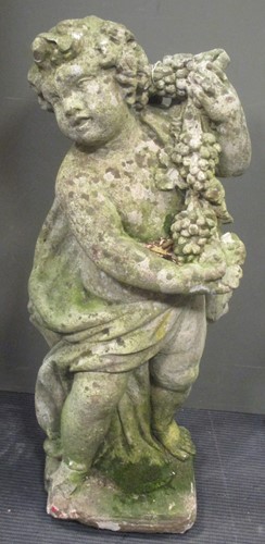 Lot 894 - A garden figure of a cherub, 87cm high