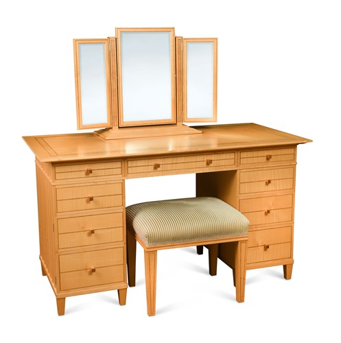 Lot 211 - David Linley, a sycamore dressing table and stool en suite