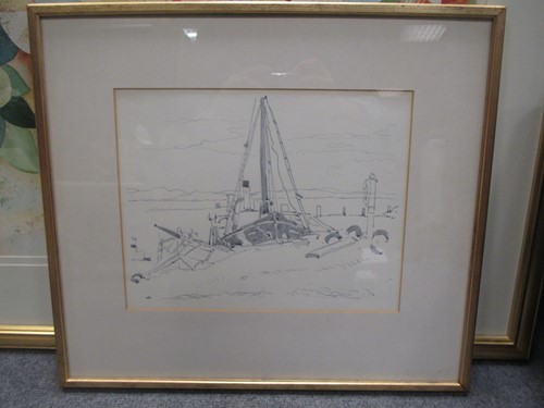 Lot 587 - Attributed to Jessie King, a beached boat,...