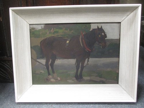 Lot 575 - British School, horse in harness (sketch on...