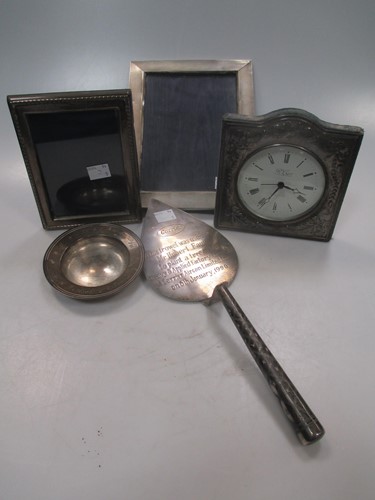 Lot 451 - A silver 'Armada' style dish, a silver...