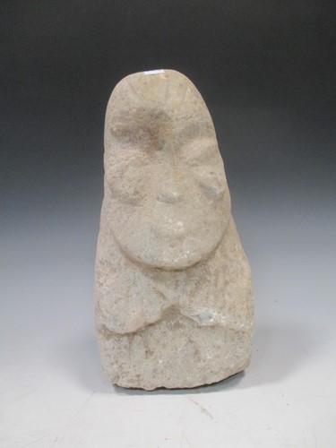 Lot 188 - A Chinese carved stone head of a bearded man,...