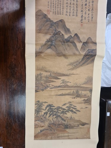 Lot 199 - A Chinese scroll painting, Qing Dynasty,...