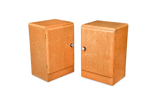 Lot 166 - A pair of Art Deco birdseye-maple bedside cabinets