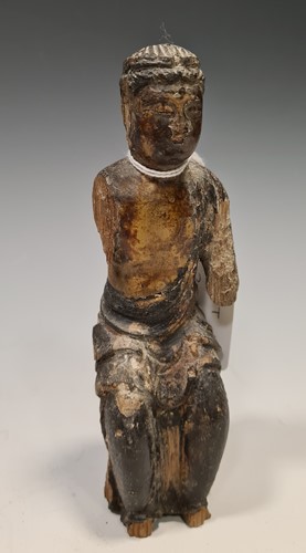 Lot 202 - A Chinese carved wood, lacquered and gilt...