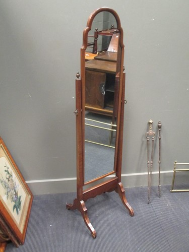 Lot 796 - A 1920s cheval mirror, 157cm high