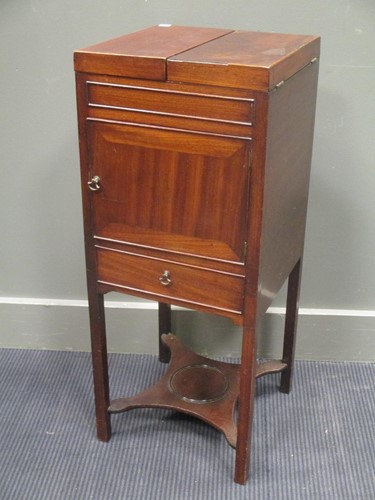 Lot 787 - A George III mahogany dressing cupboard 86 x...