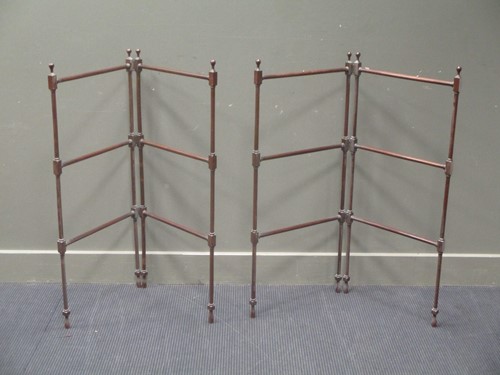Lot 622 - Two pairs of 19th century mahogany two-fold...