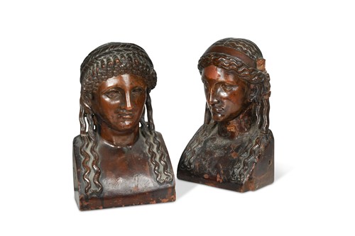 Lot 430 - A pair of composition classical busts, 19th century