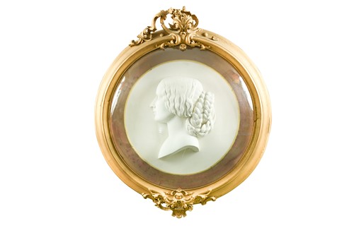 Lot 420 - A composition roundel of a lady, 19th century