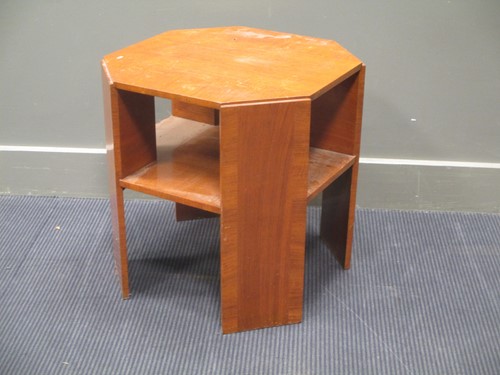 Lot 694 - An Art Deco style occasional table with canted...