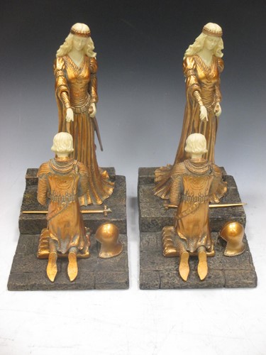 Lot 23 - A pair of figurines in the medieval manner,...